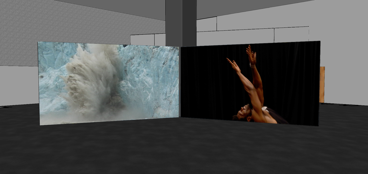 Rendering of exhibition view.