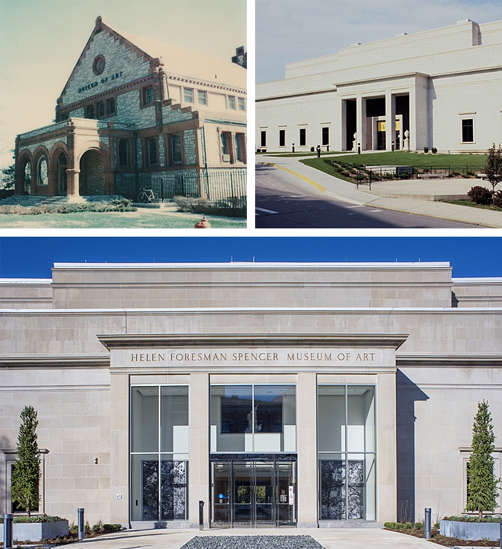 Images of the Spencer Museum of Art over time