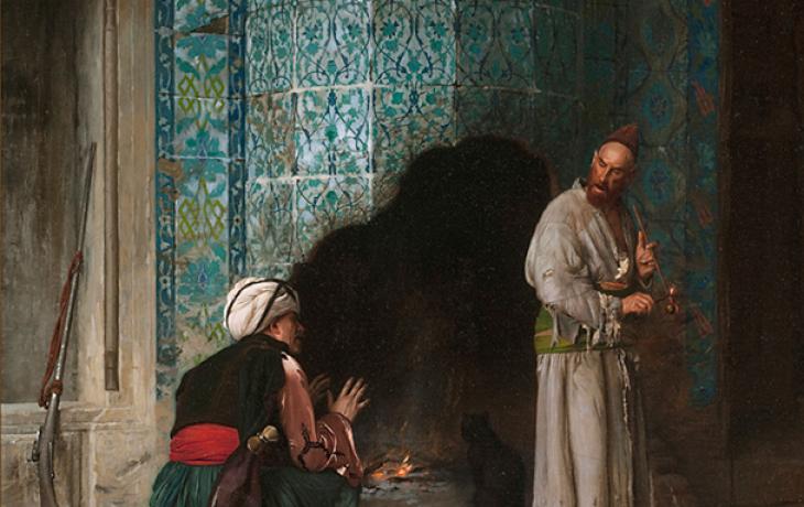 A Chat by the Fireside by Jean-Léon Gérôme