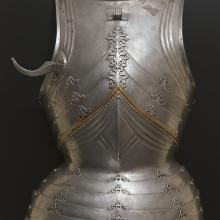 <a href="https://spencerartapps.ku.edu/collection-search#/object/29050" target="_blank"><i>cuirass (breastplate)</i> by Germany</a>