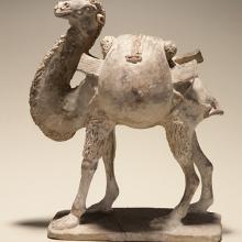 <a href="https://spencerartapps.ku.edu/collection-search#/object/9111" target="_blank"><i>Bactrian camel (tomb figure)</i> by China</a>