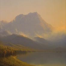 <a href="https://spencerartapps.ku.edu/collection-search#/object/21603" target="_blank"><i>Morning in the Adirondacks</i> by Sanford Robinson Gifford</a>