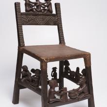 <a href="https://spencerartapps.ku.edu/collection-search#/object/32492" target="_blank"><i>ngunja (carved chair)</i> by Chokwe peoples</a>