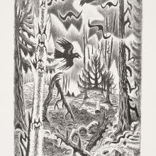 <a href="https://spencerartapps.ku.edu/collection-search#/object/45545" target="_blank"><i>Crows in March</i> by Charles Ephraim Burchfield</a>