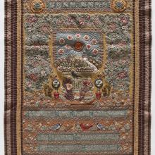 <a href="https://spencerartapps.ku.edu/collection-search#/object/46501" target="_blank"><i>Alone in Our Garden quilt</i> by Virginia Jean Cox Mitchell</a>