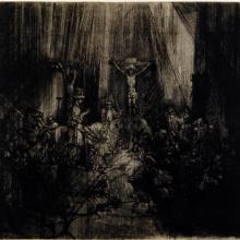 <a href="https://spencerartapps.ku.edu/collection-search#/object/12659" target="_blank"><i>The Three Crosses</i> by Rembrandt van Rijn</a>