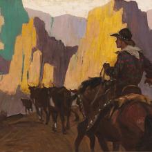 <a href="https://spencerartapps.ku.edu/collection-search#/object/12525" target="_blank"><i>The Code of the West</i> by John Steuart Curry</a>
