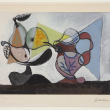 <a href="https://spencerartapps.ku.edu/collection-search#/object/21915" target="_blank"><i>Nature morte aux poires et au pichet (Still Life with Pears and Pitcher)</i> by Pablo Picasso</a>