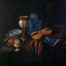 Still Life with Violin and Engraving of Arcangelo Corelli