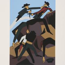 <a href='https://spencerartapps.ku.edu/collection-search#/object/61503' target='_blank'><i>John Brown's victory at Black Jack drove those pro-slavery to new fury, and those who were anti-slavery to new efforts.</i> by Jacob Lawrence</a>