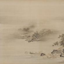 <a href='https://spencerartapps.ku.edu/collection-search#/object/44893' target='_blank'><i>possibly One of Eight Views of Ōmi</i> attributed to Kanō Tan'yū</a>