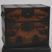 <a href='https://spencerartapps.ku.edu/collection-search#/object/62511' target='_blank'><i>船箪笥 funatansu (sea chest) with key</i> from Japan</a>
