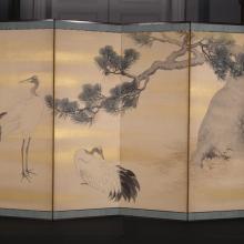 <a href="https://spencerartapps.ku.edu/collection-search#/object/18877"><i>Cranes and Pines</i></a> by Matsumura Keibun