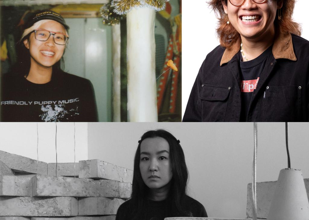 Composite image of three headshots of Asian adults 