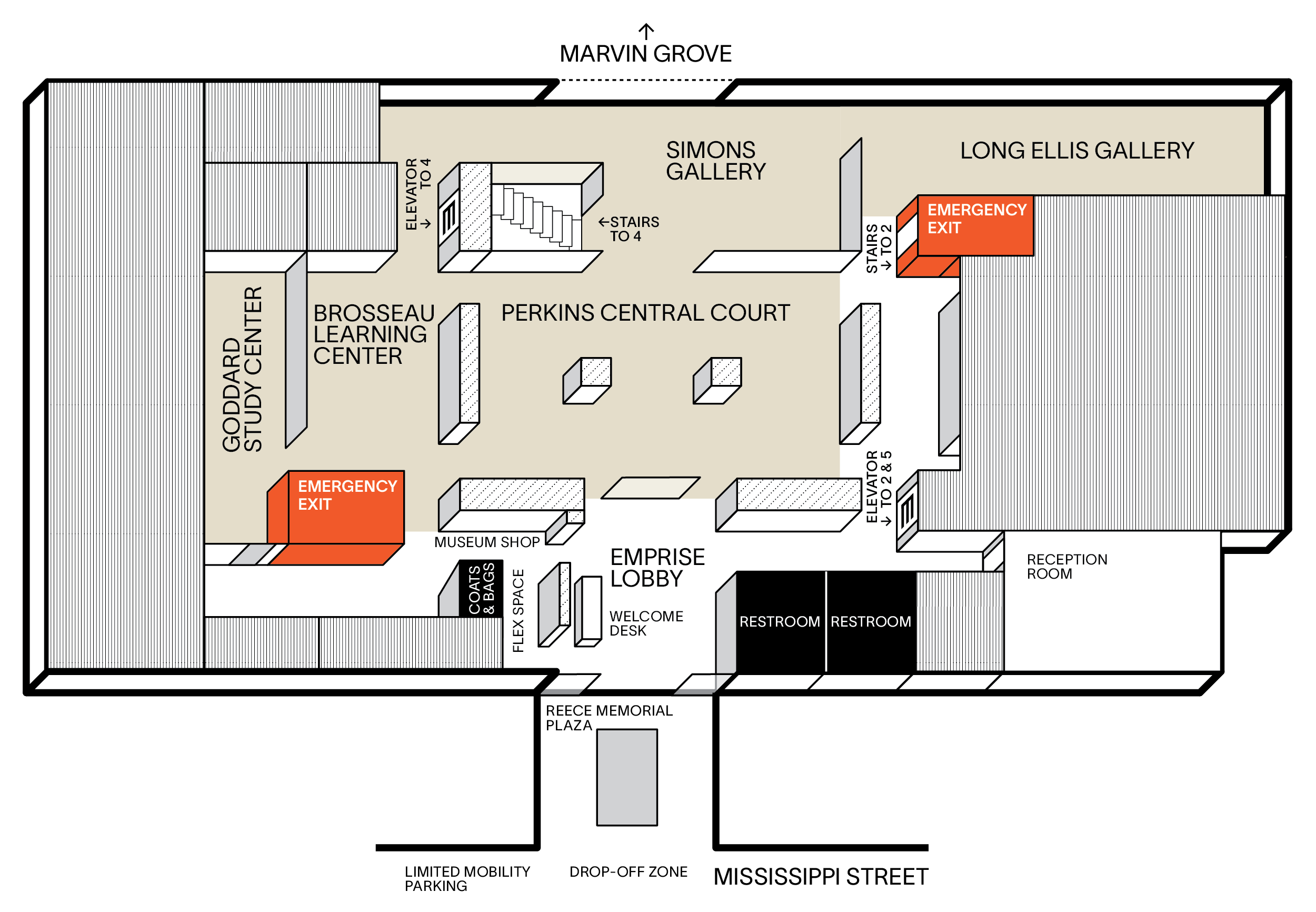 A map of the 3rd floor of the Spencer Museum of Art