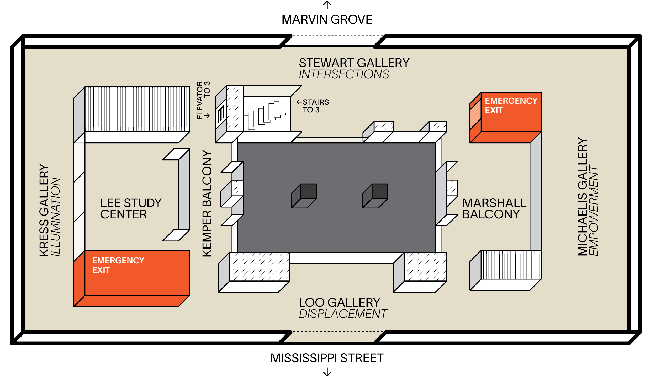 A map of the 4th floor of the Spencer Museum of Art