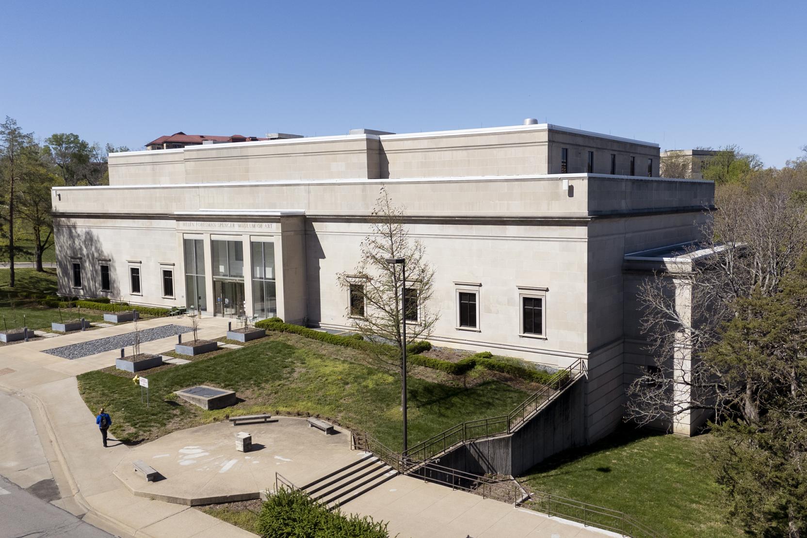 Aerial view of the Spencer Museum of Art